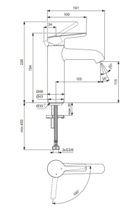 Смеситель для раковины Villeroy & Boch Skyla матовый черный TVW116002000K5