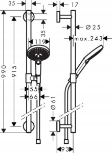 Душевой комплект Hansgrohe Raindance Select S 120 26322000