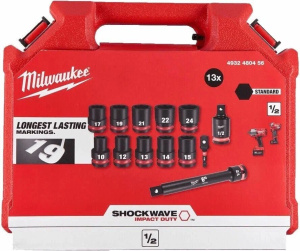 Набор ударных головок Milwaukee Shockwave IMPACT DUTY SETS II 1/2", 13 штук, 4932480456