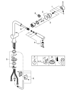 Смеситель для кухни Grohe Minta 30274A00, графит