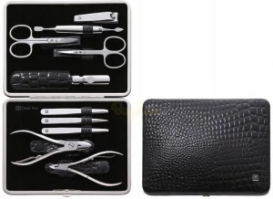 Маникюрный набор из 10 предметов с чехлом из кожи Zwilling Classic Inox 97509-004 черный