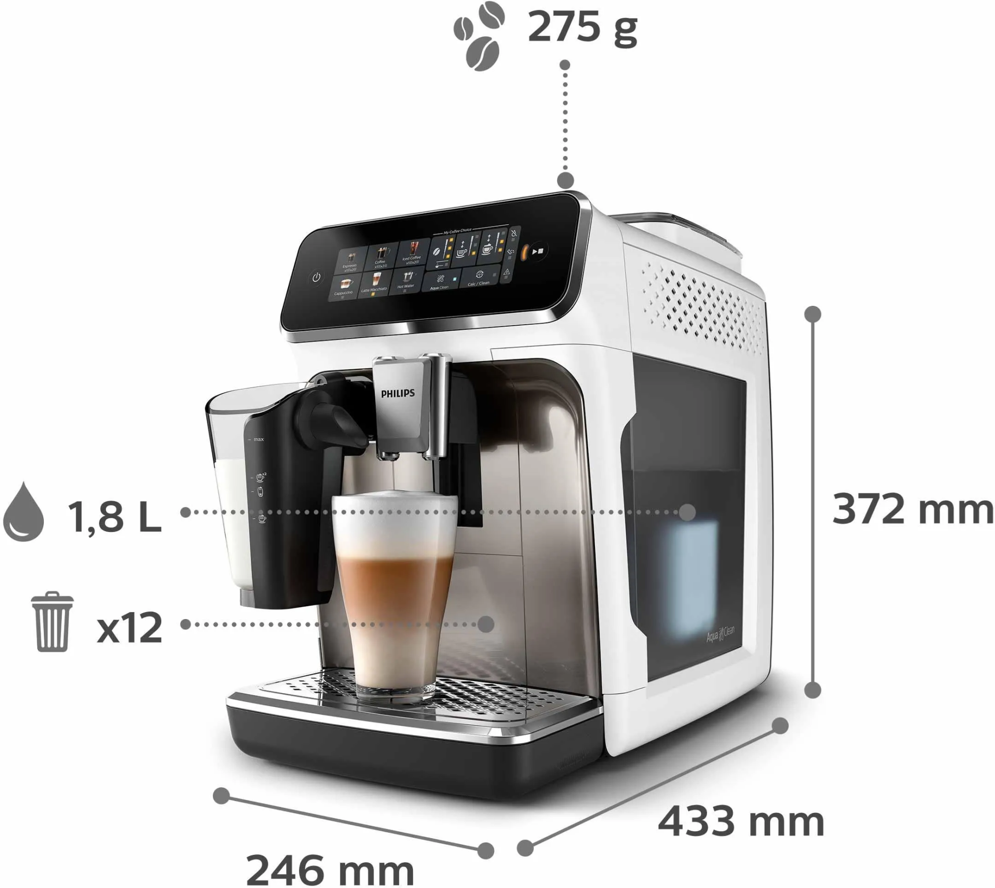 Кофемашина PHILIPS 3300 LatteGo EP3343/90