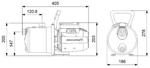 Насос самовсасывающий Grundfos JP 4-47 1x230V 50Hz 1,5m