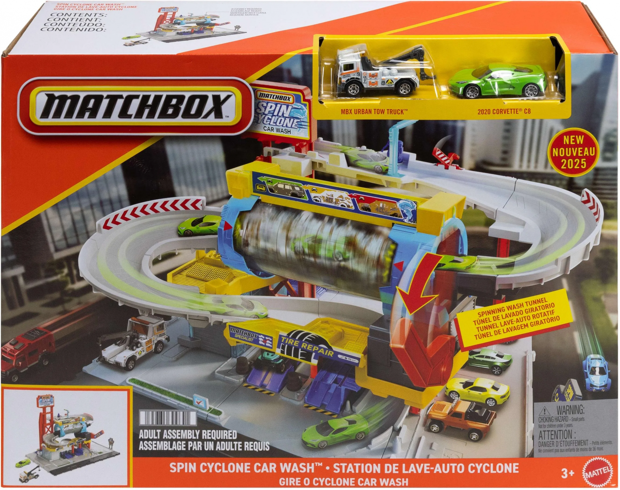 Комплект автомойки Mattel Matchbox Turbo Cyclone JGB68