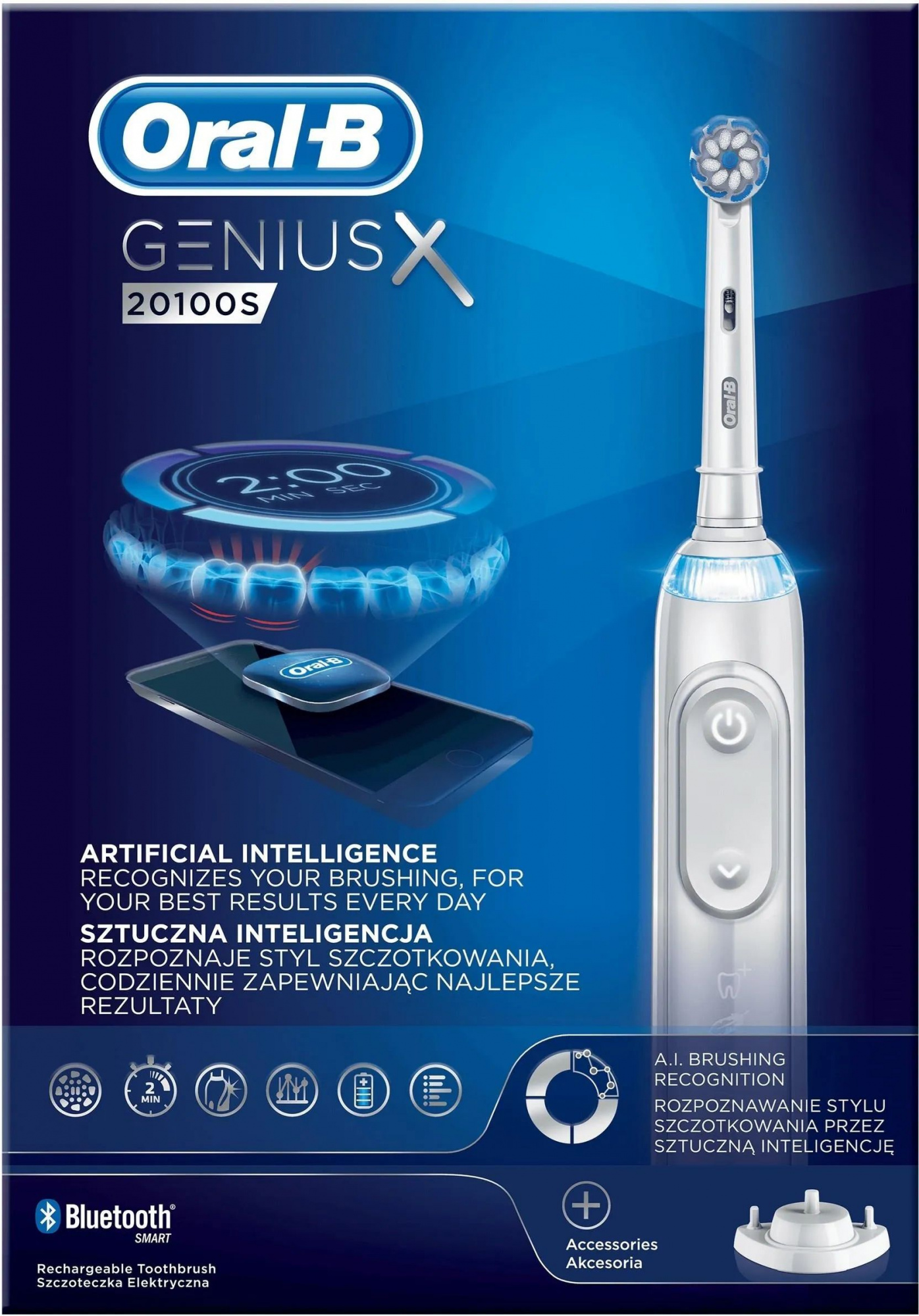 Электрическая зубная щетка Oral-B Genius X 20100S белая