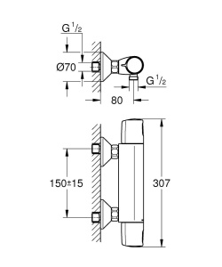 Термостатический смеситель для душа Grohe Precision Trend 34229002, хром
