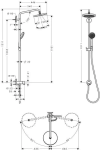 Душевая стойка Hansgrohe Croma Reno 27224000