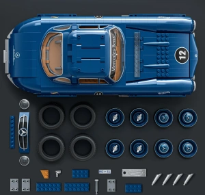Hot Wheels Premium Series Mercedes-Benz 300 SL, набор блоков Mattel Brick Shop (HWW25)