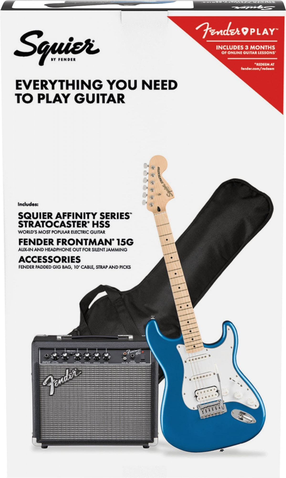Элетрогитара с комбоусилителем Fender SQUIER Affinity Stratocaster HSS Pack MN LPB