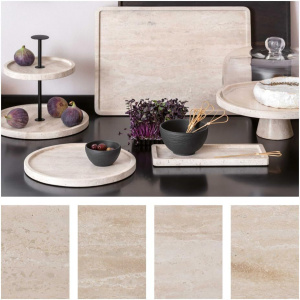 Блюдо сервировочное на ножке Villeroy & Boch Manufacture Travertine 28см 10-1375-3841