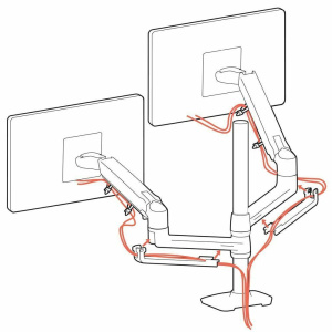 Ergotron LX Dual Stacking Arm Tall Pole 45-509-224 Высокий кронштейн для крепления двух мониторов