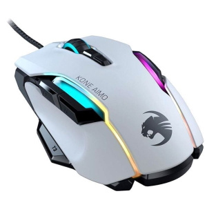 Мышь игровая с подсветкой проводная ROCCAT Kone AIMO Remastered белая 4250288175778