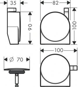Наружная часть Hansgrohe AXOR Exafill S 58117670, матовый черный
