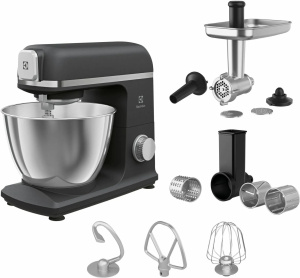 Планетарный кухонный комбайн Electrolux E5KM1-6GBP, 1200 Вт, 5 л, черно-серебристый