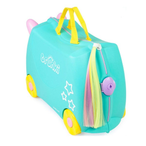 Чемодан-каталка trunki, ручная кладь, 46х31х21 см, 18 л, 1.7 кг, голубой, бирюзовый