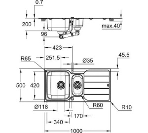 Мойка для кухни Grohe K500 31572SD1, нержавеющая сталь