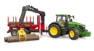 Игрушечный трактор с прицепом и бревнами Bruder 03154 John Deere 7R 350