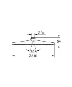 Верхний душ Grohe Rainshower 310мм Mono 26561LS0, белый