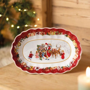 Блюдо овальное глубокое Villeroy & Boch Toy's Fantasy Санта и дети 29см 14-8332-2556