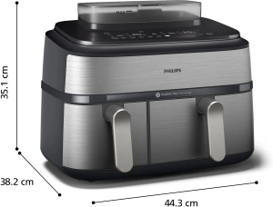 Аэрогриль Philips Series 5000 Ovi Dual Basket NA555/00 серебристый
