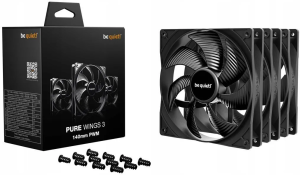 Комплект вентиляторов для корпуса Be Quiet! Pure Wings 3 140 мм BL139, чёрный (3 шт.)