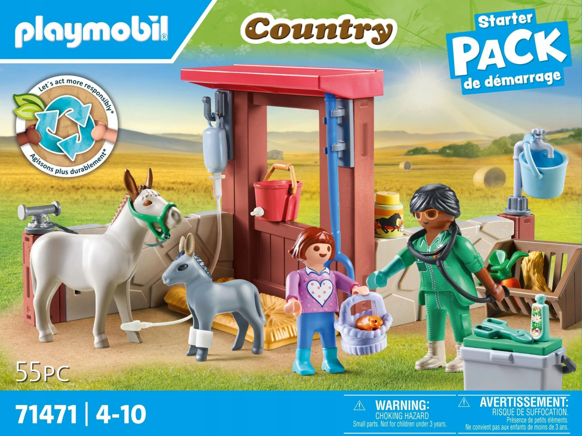 Игровой набор Playmobil 71471 Набор Начинающий Ветеринар с осликами Country Farm