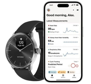Гибридные смарт-часы Withings ScanWatch Light 37мм, черные HWA11