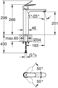 Смеситель для раковины Grohe Eurosmart Cosmopolitan XL 23921000, хром