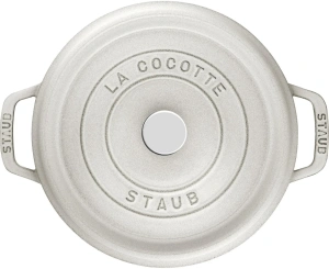 Чугунная круглая кастрюля Staub La Cocotte 3,8 л, белая трюфель 405014120