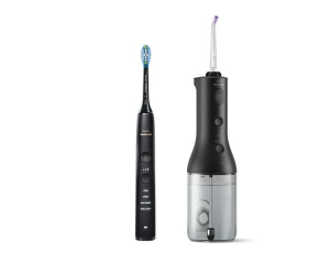 Набор: зубная щетка и ирригатор Philips Sonicare DiamondClean 9000 HX3866/43, черный