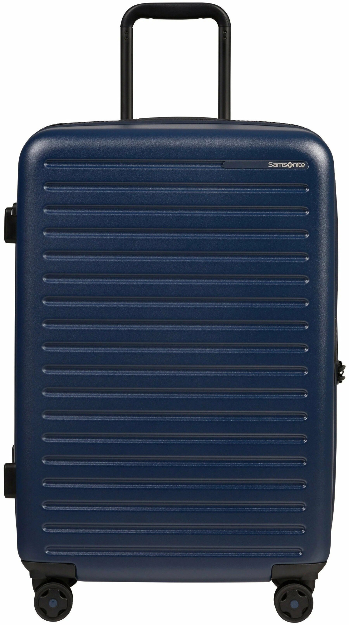 Чемодан Samsonite, поликарбонат, адресная бирка, рифленая поверхность, опорные ножки на боковой стенке, 71 л, размер M