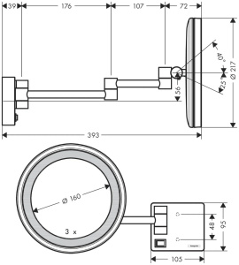 Зеркало Hansgrohe 41790990, полированное золото