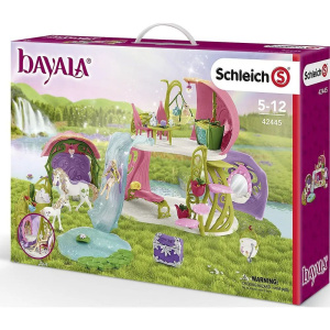 Игровой набор Schleich Сверкающий цветочный домик с единорогами, озером и стойлом 42445