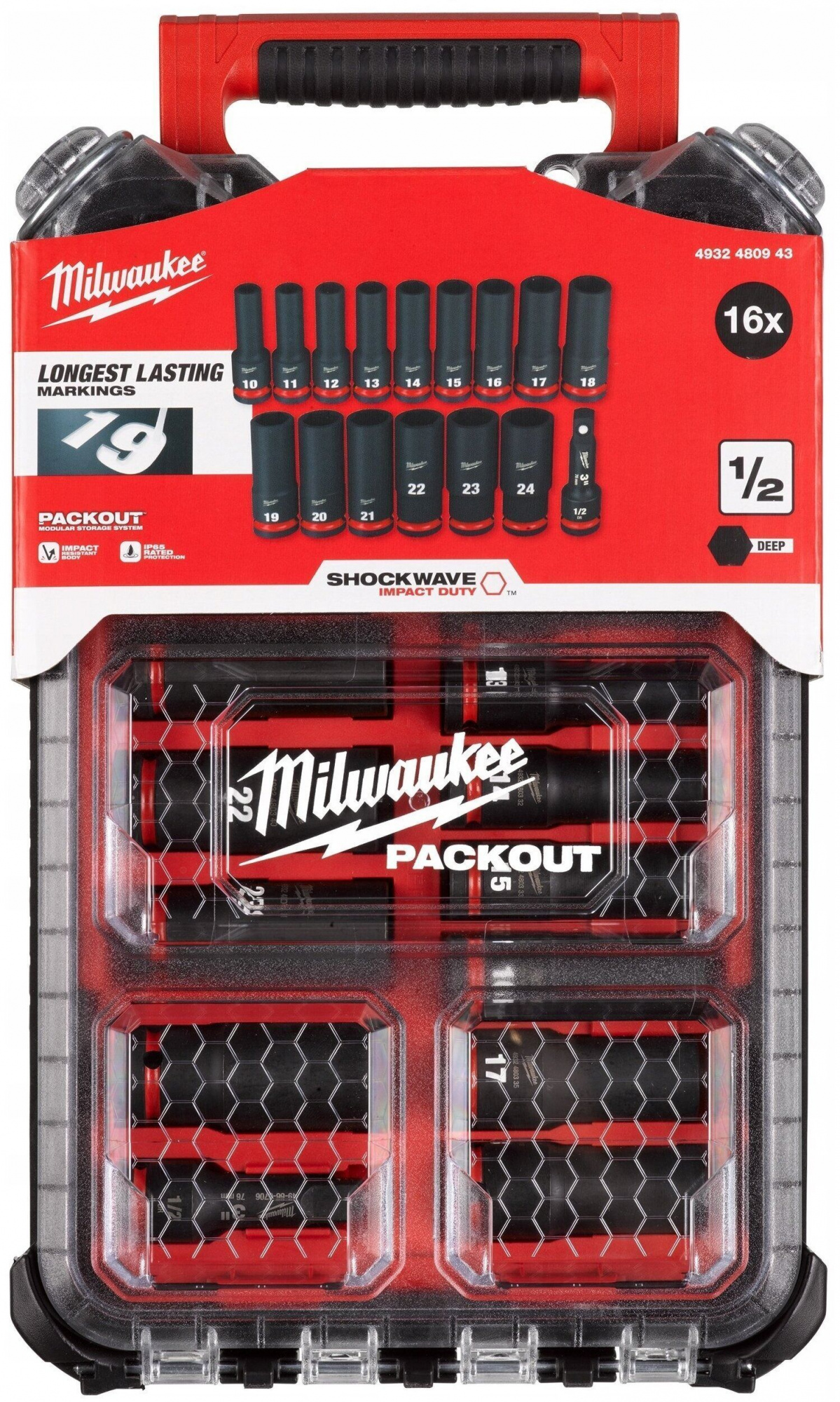 Набор головок ударных Milwaukee SHW 1/2 PACKOUT 4932480943