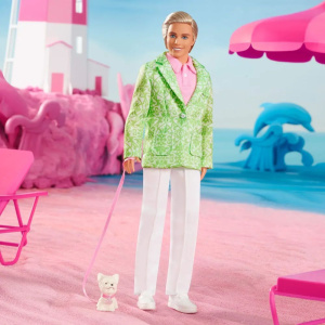 Кукла Barbie The Movie Sugars Daddy Ken in Pastel Suit With Dog HPK06