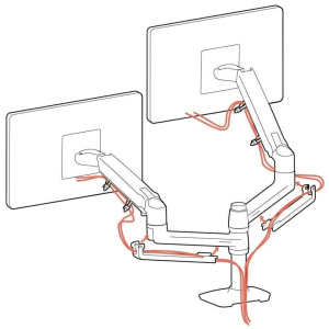 Ergotron LX Dual Stacking Arm Ergotron 45-492-216 (белый) крепление для двух мониторов