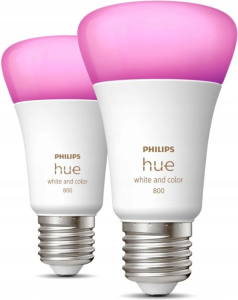 Комплект из 2 умных ламп Philips Hue White and Color E27 A60 800Лм 929002489602