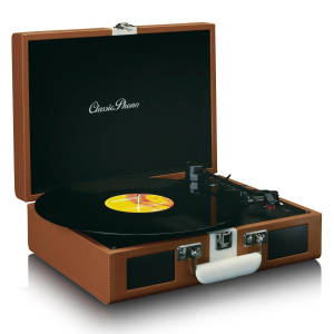 Виниловый проигрыватель Lenco Classic Phono TT-120 коричневый (A004452)
