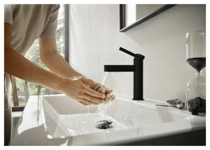 Смеситель для раковины Hansgrohe Finoris с донным клапаном черный матовый 76010670