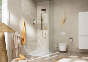 Ручной душ Hansgrohe Pulsify S 100 1Jet EcoSmart Slim, бронза матовая 24125140