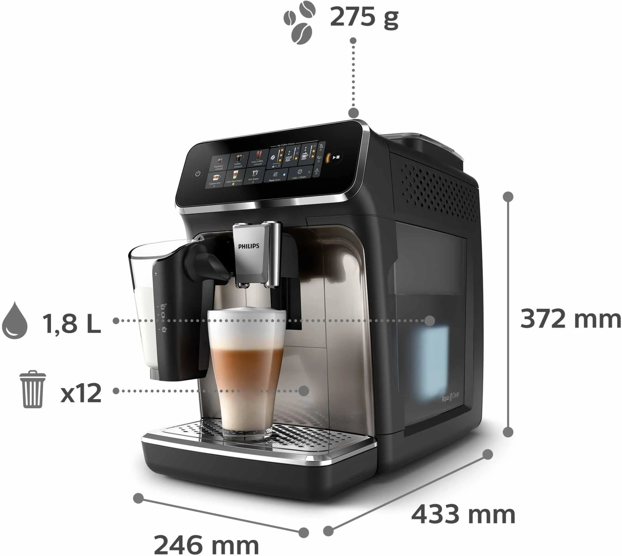Кофемашина PHILIPS 3300 LatteGo EP3347/90