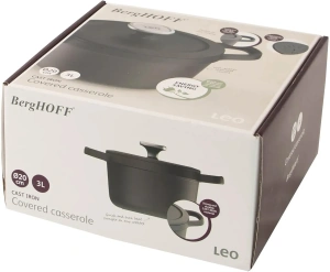 Чугунный горшок Berghoff с крышкой Leo Graphite 20 см 3 л (3950617)