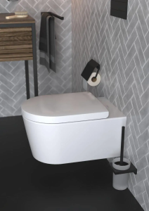 Держатель для туалетной бумаги с крышкой Hansgrohe AddStoris, черный матовый 41753670