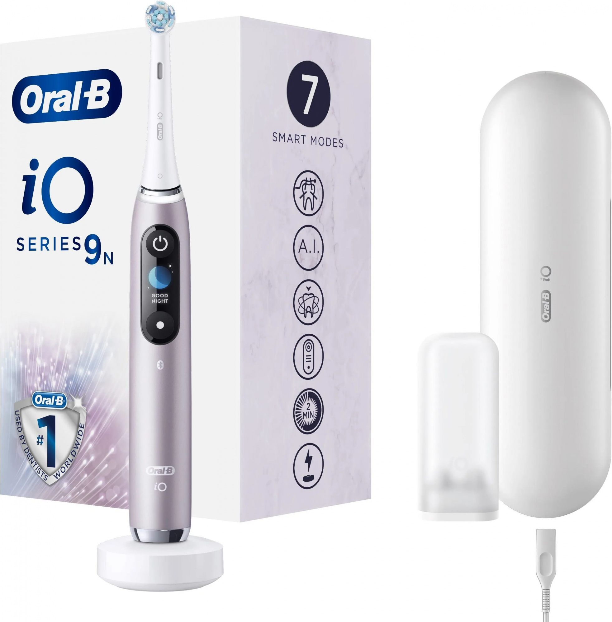Набор электрических щеток Oral-B iO 9 розовый кварц