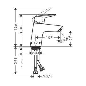 Смеситель для раковины Hansgrohe Logis 70 CoolStart 71073670, матовый черный