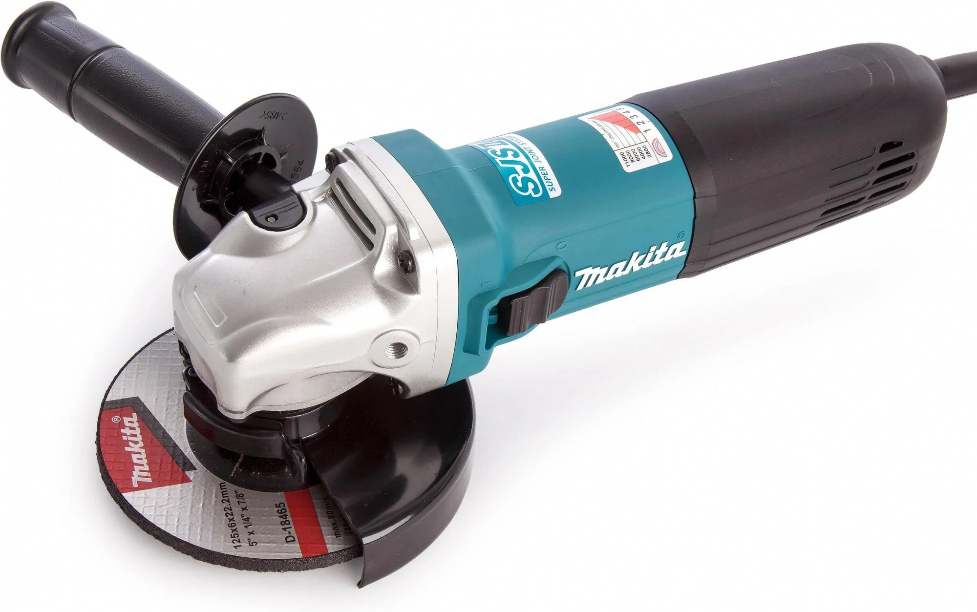 Угловая шлифовальная машина Makita GA5040C 1400 Вт, защитный кожух и боковая рукоятка