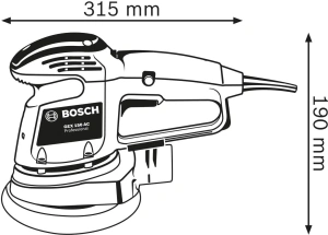 Эксцентриковая шлифовальная машина сетевая Bosch GEX 34-150 Professional 0601372800