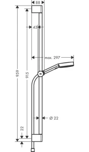Душевой комплект Hansgrohe Pulsify Select 105 24170000 3jet, хром