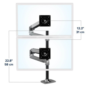 Ergotron LX Dual Stacking Arm Tall Pole 45-509-216 Высокий кронштейн для крепления двух мониторов