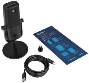 Микрофон проводной Elgato WAVE 3, разъем: USB Type-C, черный